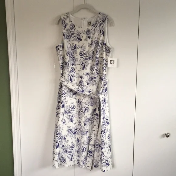 navy blue dress for baby girl Anne Klein | Dresses | Anne Klein Womens Sleeveless Selfsash Eyelet  Fitandflare Dress